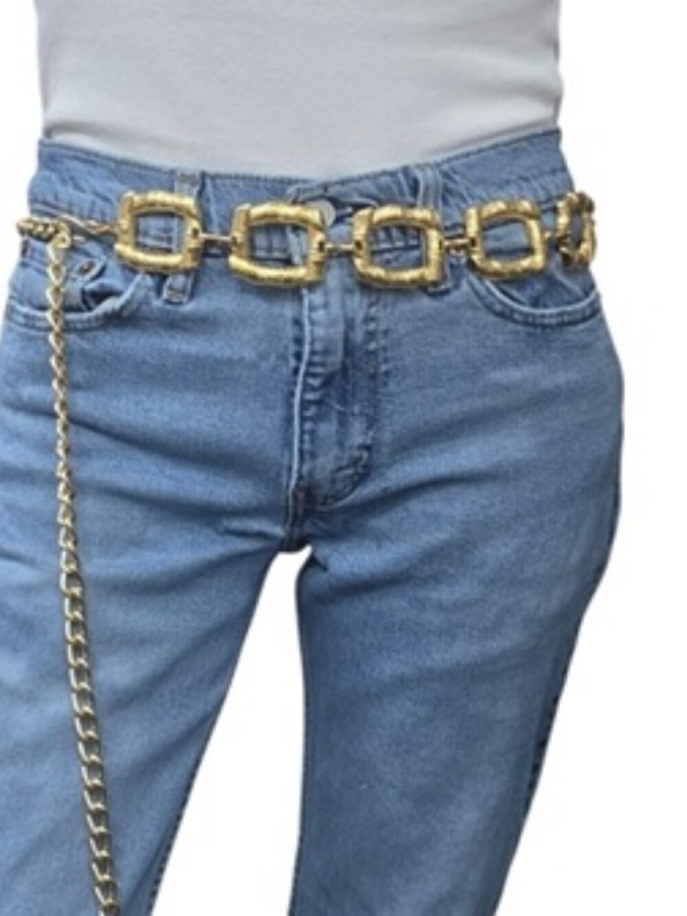 Vintage Omega Gold Chain Link Statement Belt NWT 80s 90s Glam